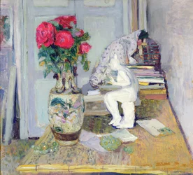 Statuette by Maillol and Red Roses